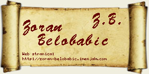 Zoran Belobabić vizit kartica